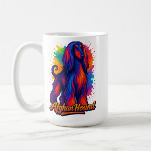 Pop in Afghanistan - Lebhafter farbenfroher Hund Kaffeetasse