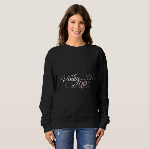 Pop Inspiriert Rosa Hoch Cute Kats Auge Hand Herz Sweatshirt