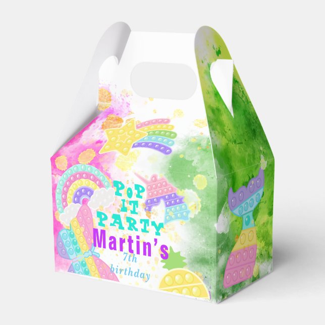 Pop It Birthday Party 🥳 Geschenkschachtel (Vorderseite)