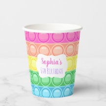 Pop It Birthday Party Paper Cup, Girl Birthday