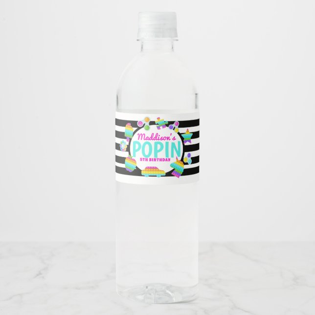 Pop It Birthday Water Label (Vorderseite)