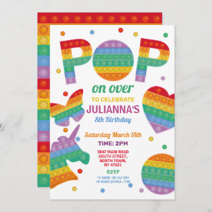 Pop it Party Fidget Invitation anniversaire