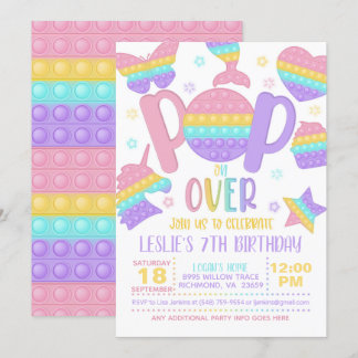 Pop It Pop on over Party Einladung - Pastell