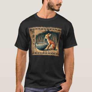 Pop japanische Höhlenkunst Briefmarke Süßes Rehkit T-Shirt