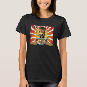 Pop japanische Kunst Nudelliebhaber Süßes Pferd Fo T-Shirt