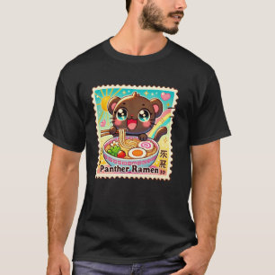 Pop japanische Kunst Postwertzeichen Nudeln Panthe T-Shirt