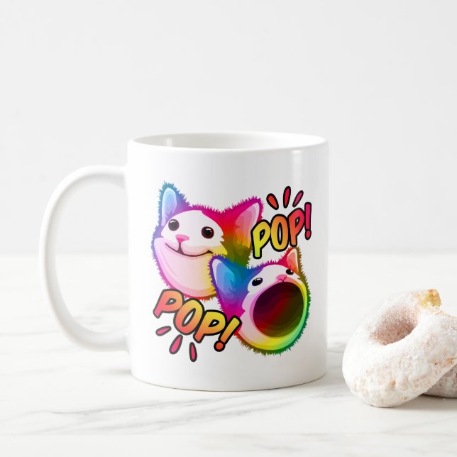 Pop Katzenpoppel-Mem Kaffeetasse (Mit Donut)