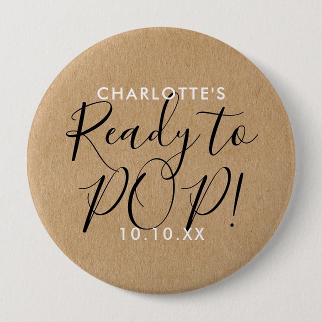 Pop Kinderdusche Rustikale Kraft Button (Vorderseite)