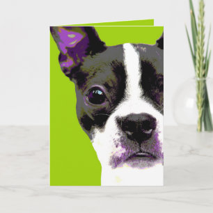POP Kunst-Boston-Terrier Karte