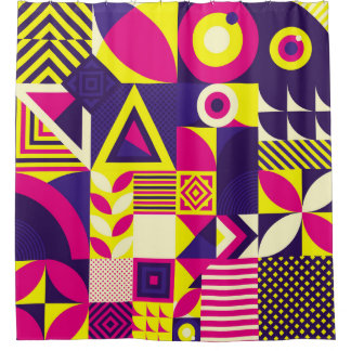 Pop Kunst, bunte geometrische Formen. Duschvorhang