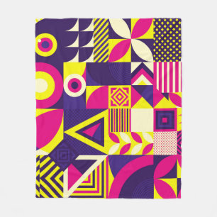 Pop Kunst, bunte geometrische Formen. Fleecedecke