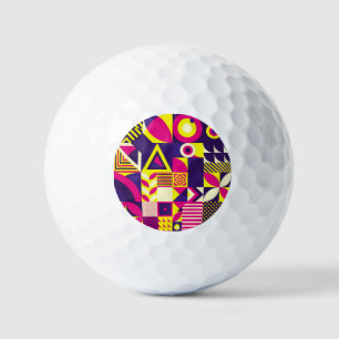 Pop Kunst, bunte geometrische Formen. Golfball