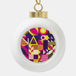 Pop Kunst, bunte geometrische Formen. Keramik Kugel-Ornament