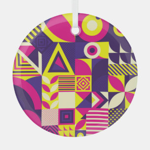 Pop Kunst, bunte geometrische Formen. Ornament Aus Glas