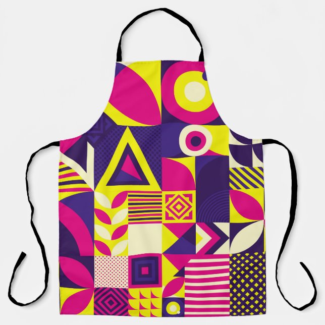Pop Kunst, bunte geometrische Formen. Schürze (Vorderseite)