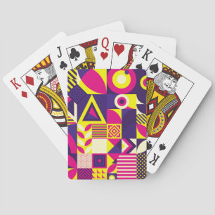 Pop Kunst, bunte geometrische Formen. Spielkarten