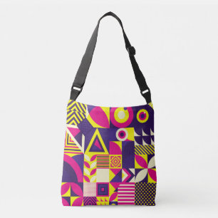 Pop Kunst, bunte geometrische Formen. Tragetaschen Mit Langen Trägern