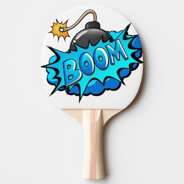 Pop-Kunst-Comic-Art-Bomben-Boom! Tischtennis Schläger (Vorderseite)
