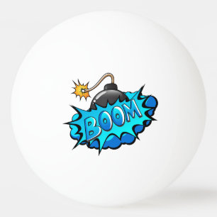 Pop-Kunst-Comic-Art-Bomben-Boom! Tischtennisball