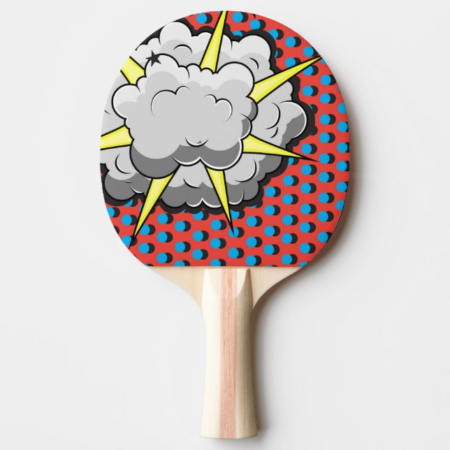 Pop-Kunst-Comic-Art-Explosion Tischtennis Schläger (Vorderseite)