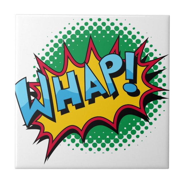 Pop-Kunst-Comic-Art Whap! Fliese (Vorderseite)