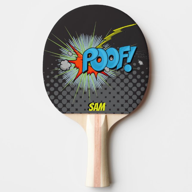 Pop-Kunst-Comic-ArtPoof! Personalisierter Tischtennis Schläger (Vorderseite)
