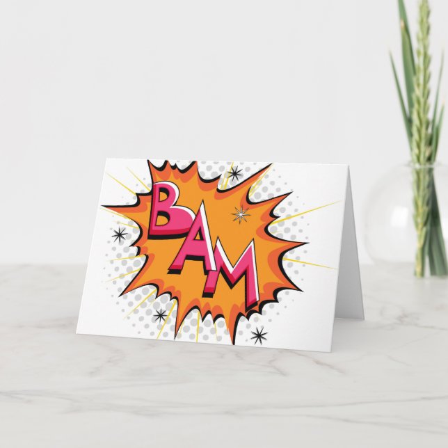 Pop-Kunst-Comic-Bam! Karte (Vorderseite)