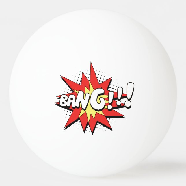 Pop-Kunst-Comic-Knall! Tischtennisball (Rückseite)