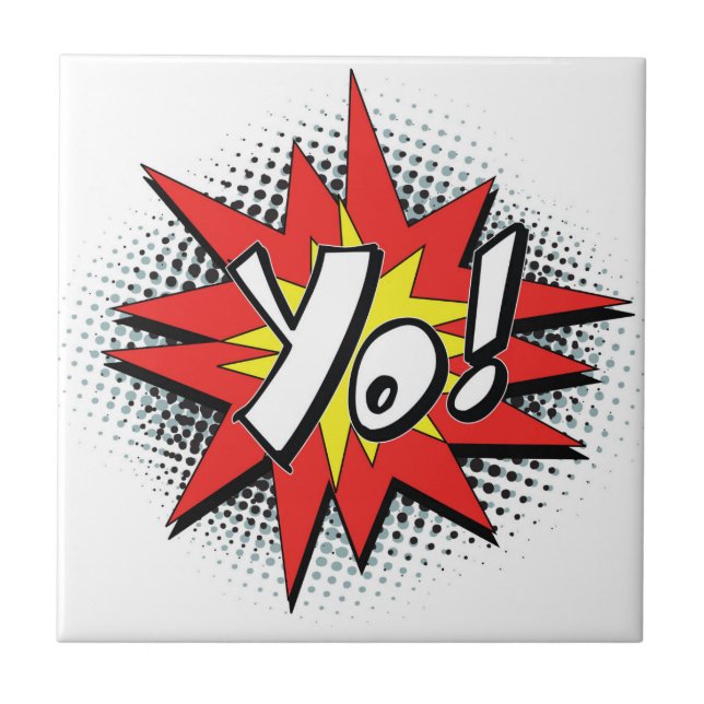 Pop-Kunst-Comic Yo! Fliese (Vorderseite)