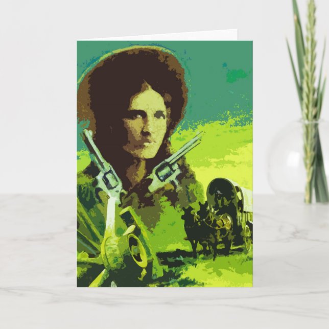 Pop-Kunst-Cowgirl-Gruß-Karte Karte (Vorderseite)