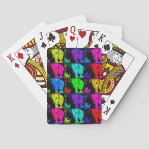 Pop-Kunst-Dackel-Dackel-süßes Gesichts-Soulful Spielkarten
