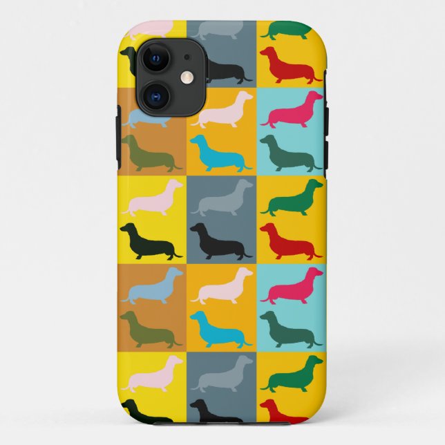 Pop-Kunst-Dackeln Case-Mate iPhone Hülle (Rückseite)
