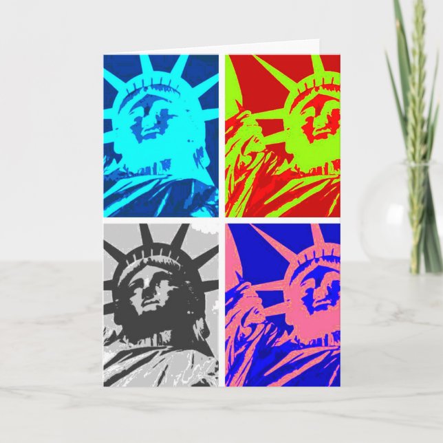Pop-Kunst-Dame Liberty New York City Karte (Vorderseite)