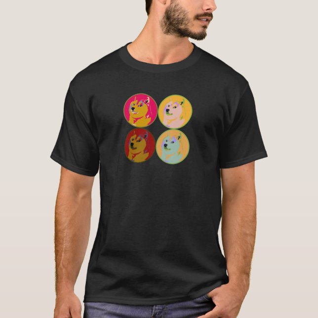 Pop-Kunst dogecoin Entwurf T-Shirt (Vorderseite)