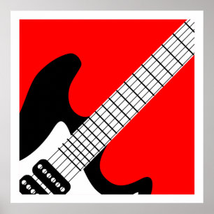 Pop-Kunst-elektrische Gitarren-Plakat Poster