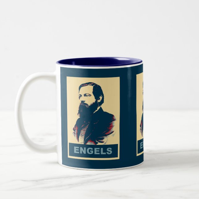 Pop-Kunst Engels Zweifarbige Tasse (Links)