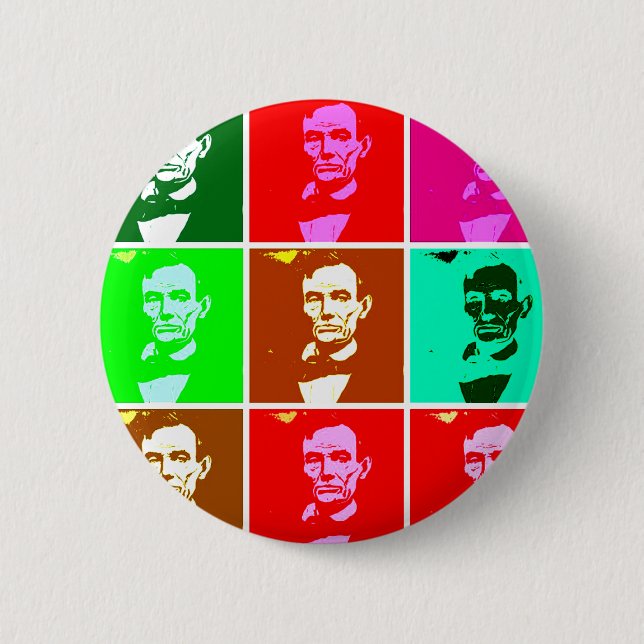 Pop-Kunst .esque Abraham Lincoln Button (Vorderseite)