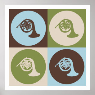 Pop-Kunst-französisches Horn Poster