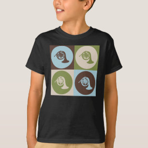 Pop-Kunst-französisches Horn T-Shirt