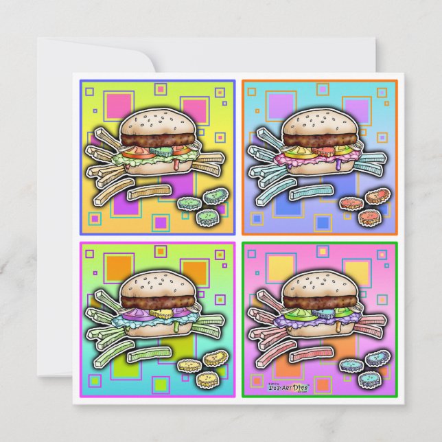 Pop-Kunst HAMBURGER-EINLADUNG Einladung (Vorderseite)