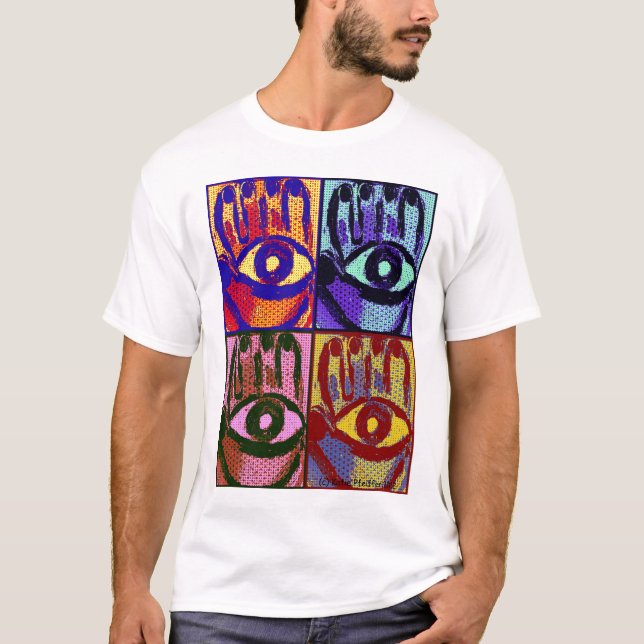 Pop-Kunst Hamsa schlechtes Augenschutz-Shirt durch T-Shirt (Vorderseite)