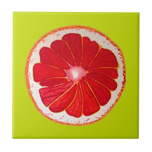Pop kunst hellrosa Grapefruitfarbe Fliese (Vorderseite)