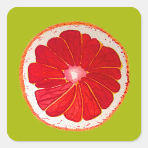 Pop kunst hellrosa Grapefruitfarbe Quadratischer Aufkleber