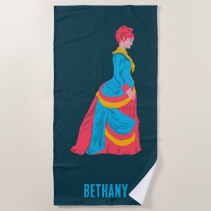 Pop Kunst Historische Frau in Büstelkleid Maßgesch Strandtuch
