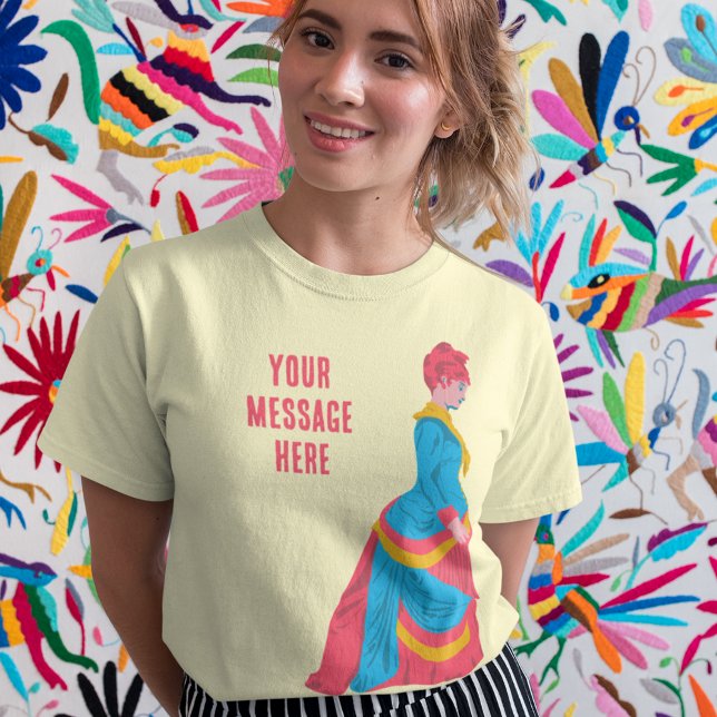 Pop Kunst Historische Frau in Büstelkleid Maßgesch T-Shirt (Von Creator hochgeladen)