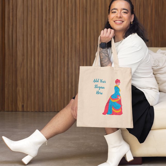 Pop Kunst Historische Frau in Büstelkleid Maßgesch Tragetasche (Von Creator hochgeladen)