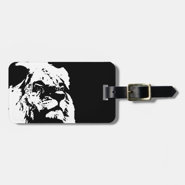 Pop-Kunst in Schwarz-Weiß Gepäckanhänger (Vorderseite horizontal)