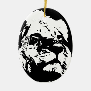 Pop-Kunst in Schwarz-Weiß Keramik Ornament