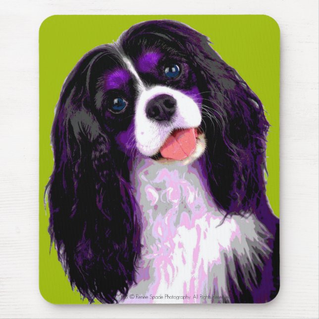 Pop KUNST König Charles Cavalier Mousepad (Vorne)