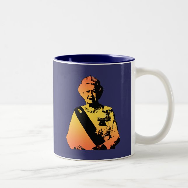 Pop-Kunst-Königin Elizabeth Zweifarbige Tasse (Rechts)
